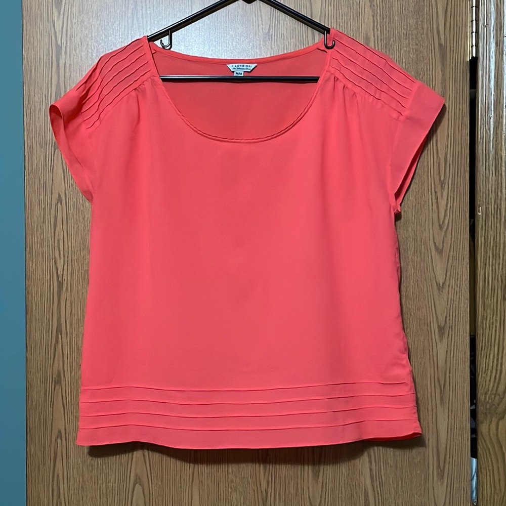 Highlight peach mid length shirt